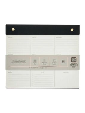 Pen+Gear Weekly 8.5”x 10” Undated Simulated Leather 60 Sheet Planner Pad NWT